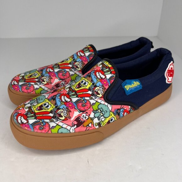 Ground Up Other - Ground Up Mens Blue SpongeBob SquarePants Canvas Size 11.5 Slip On Shoes